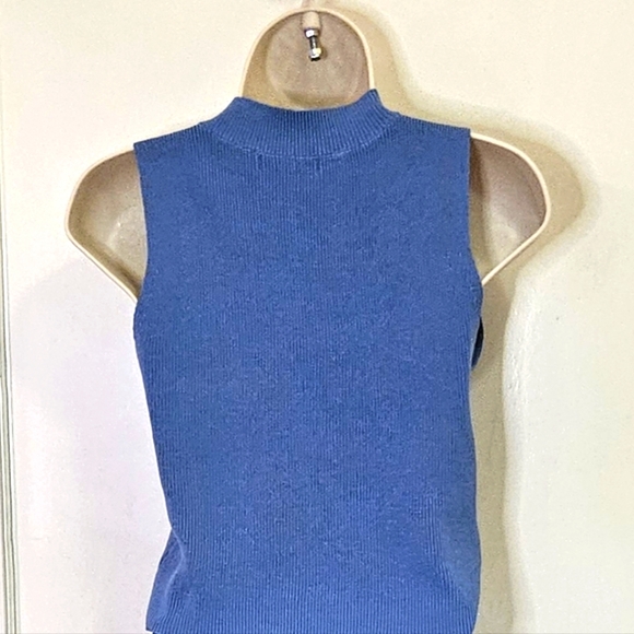 Cloud Ten Blue Sleeveless Knit High Neck Festival Dress with Fringe,Medium, NWT - Picture 6 of 16